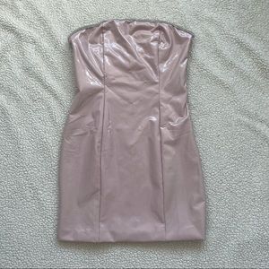 Meshki latex mini dress nude